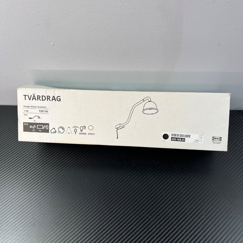 Ikea TVÄRDRAG Cabinet Lighting Led Lamp Steel Black NEW 405.168.41